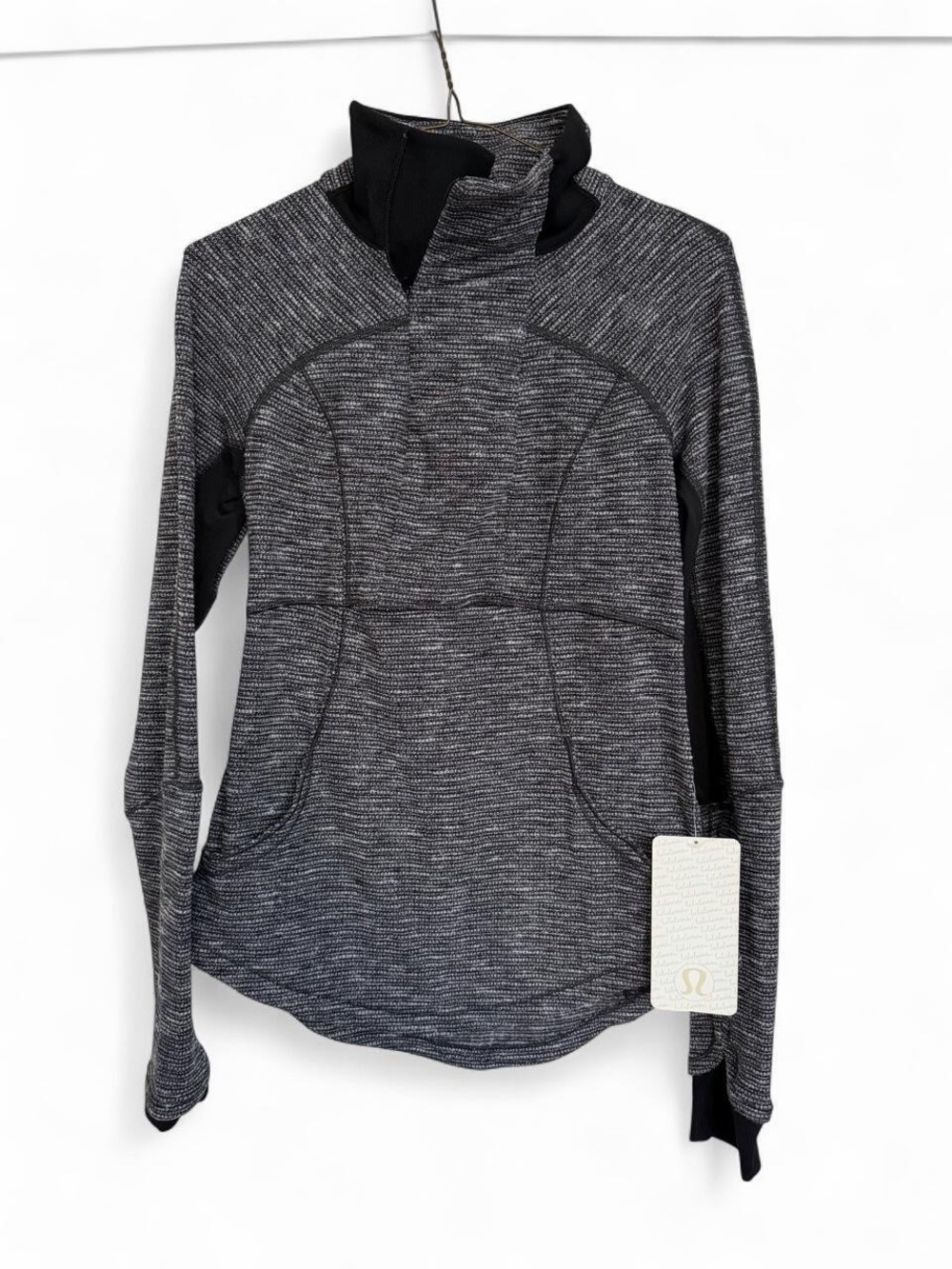lululemon athletica Black & Gray Marled Quarter-Zip Pullover